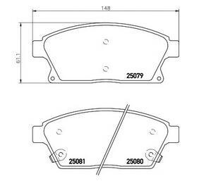 Brake system Cheverlet Cruze Front Brake Pad Replacement OEM 13301234 Genuine parts