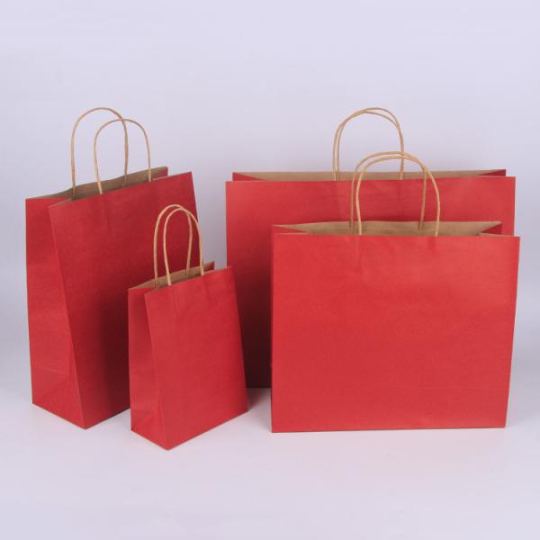 Industrial Gift Craft Custom Printed Shopping Paper Bags with Cotton Rope Handle