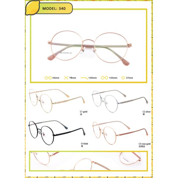 Синий Легкий металлический каркас Очки Каркасы Стильный минималистский дизайн 340