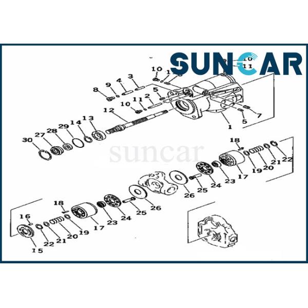 20S-60-72110 Hydraulic Pump Seal Kit For PC30-7 PC30R-7 Hydraulic Pump Assy