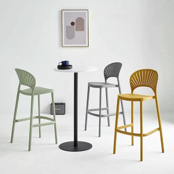 Modern Plastic Bar Stools for Kitchen Restaurant Cafe