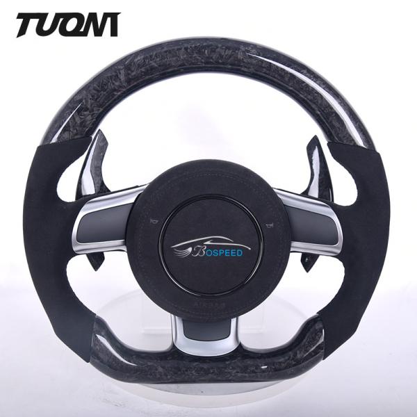 Audi R8 TT High Glossy Forged Carbon Fiber Steering Wheel Luxury Alcantara