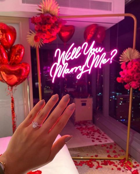 Outdoor Marquee Light Up Letters Neon Sign for Custom Wedding Decoration Will You Marry Me