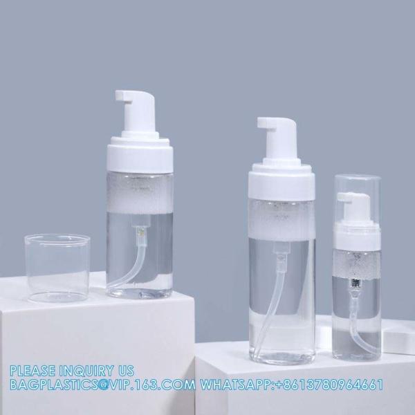 Wholesale 80ml Hand Wash Bottles Clear Cosmetic Plastic Pet Foam Pump SPRAYER Soap Container Cosmetic storage Packing
