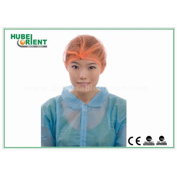 Casquillos disponibles no tejidos suaves anaranjados del uso médico con el elástico doble para el hospital