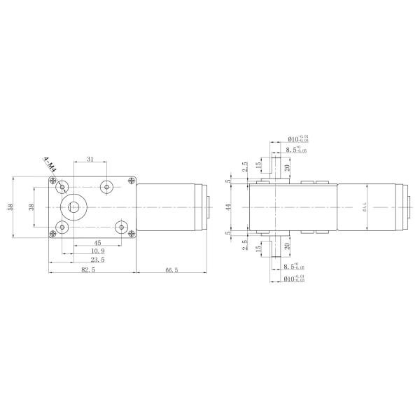 Micro 58*83mm DC Worm Gear Motor 24V 150W 200 Watts 200rpm