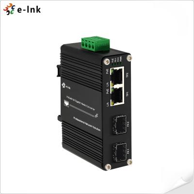 Interruptor do ponto de entrada de Mini Industrial 2-Port 1000Mbps 802.3bt 90W com fibra de 2-Port SFP