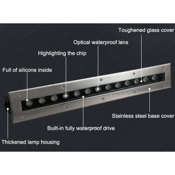 LED Underwater Buried Lamp Stainless Steel Striplights Recessed Step Lamp Outdoor Underwater Linear Lamp