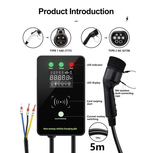 Waterproof EV Charger 3 Phase 16A 11kW Type 2 Floor Mounted Charging Stations