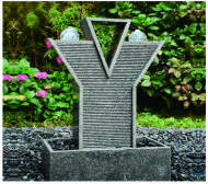 Carved Granite backyard Water Fountains Glass Crystal Balls For Decoration