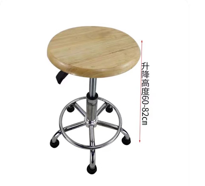 Metal Frame ESD Lab Chairs Adjustable Wooden Science Lab Stools Corrosion Proof