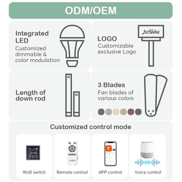 Modern Design Ventilador de teto de alto fluxo de ar com lâminas de 10 e MDF em cores OEM
