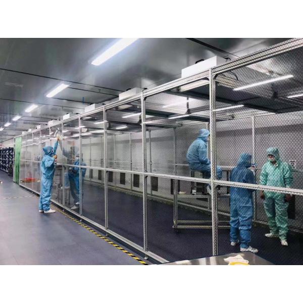 Custom Cleanroom Enclosure with 304 Stainless Steel Frame, ISO Class 5 Compliance, and 34× FFU HEPA Filtration