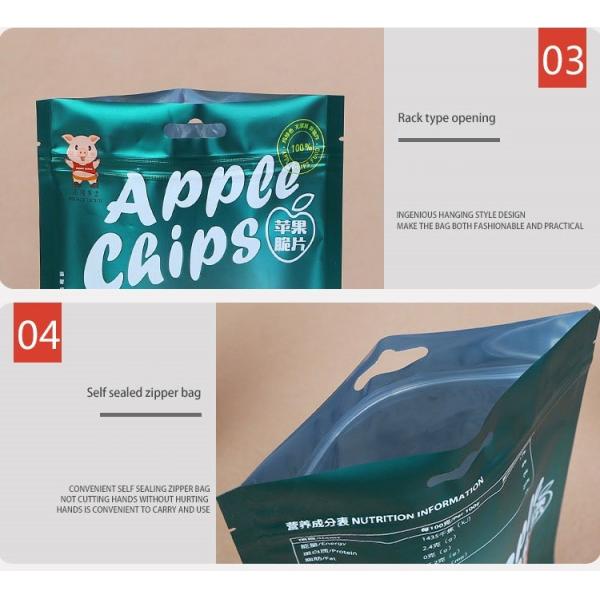 Customized Aluminum Foil Stand Up Plastic Bags Self Supporting Food Packaging
