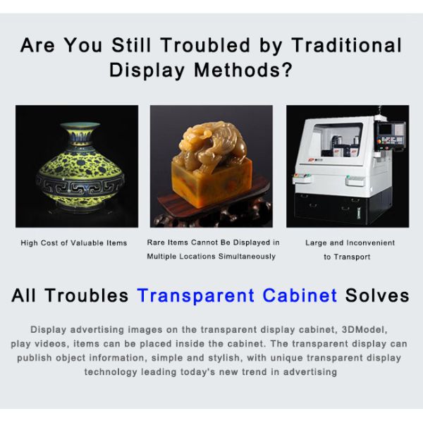 high quality multi touch 43 inch transparent advertising display price