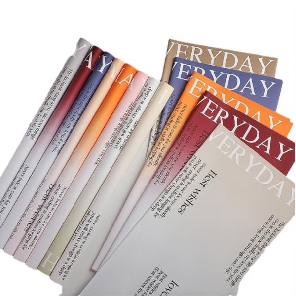 El nuevo papel de envoltura de flores de Taimi con gradiente inglés, papel de envoltura de ramo, papel Ouya resistente al agua materiales de arte floral