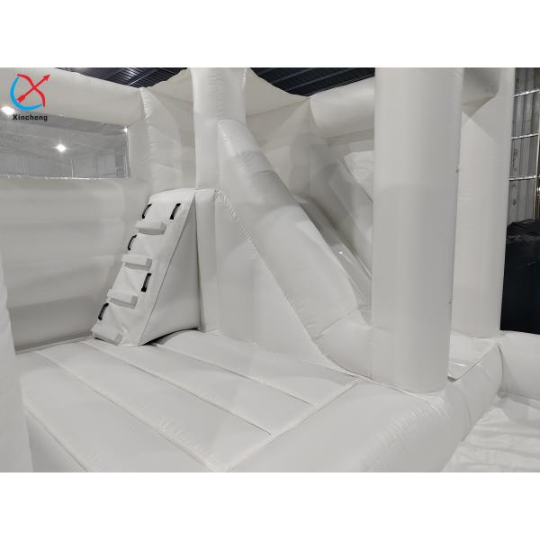 ODM/OEM Inflatable White Wedding Bouncy Castle With Slide For Wedding Party