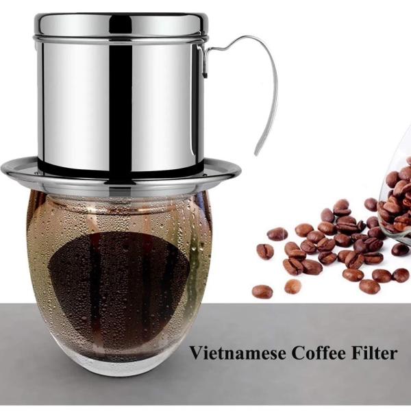 Stainless Steel Coffee Drip Brewer  Reusable Phin Infuser Strainer Pot