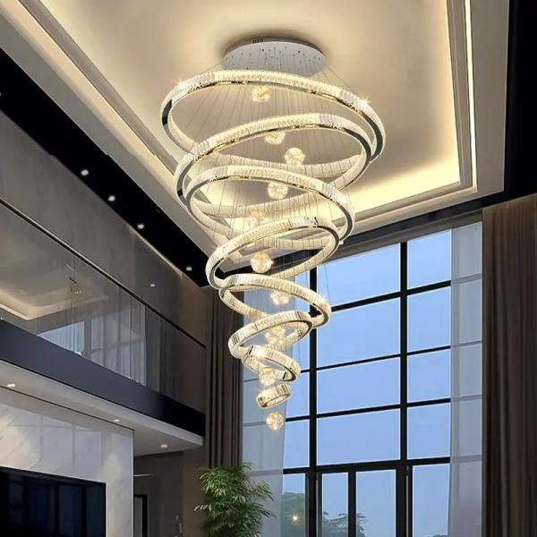 Luxury Modern Gold Crystal Chandelier Ceiling Light 2700K-6500K