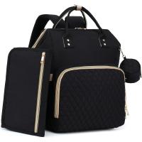 Large Stylish Waterproof Mommy Dad Custom Travel Bag with Changing Pad Pacifier Case