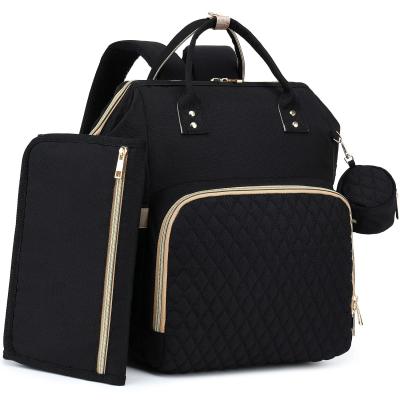 Large Stylish Waterproof Mommy Dad Custom Travel Bag with Changing Pad Pacifier Case