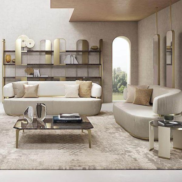 Italian Post Modern Custom Upholstery Sofa Fabric Couches 2 3 Seat Sectional Fabric Sofa Set for Living Room Luxury Furniture