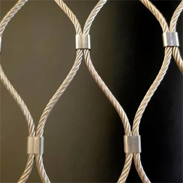304 Stainless Steel Cable Mesh Inter Woven Mesh Diamond Wire Rope Mesh For Patio