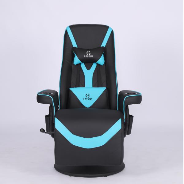 ANJI Directly Ergonomic PU Leather Reclining Gaming Sofa with Cup Holder and Footrest