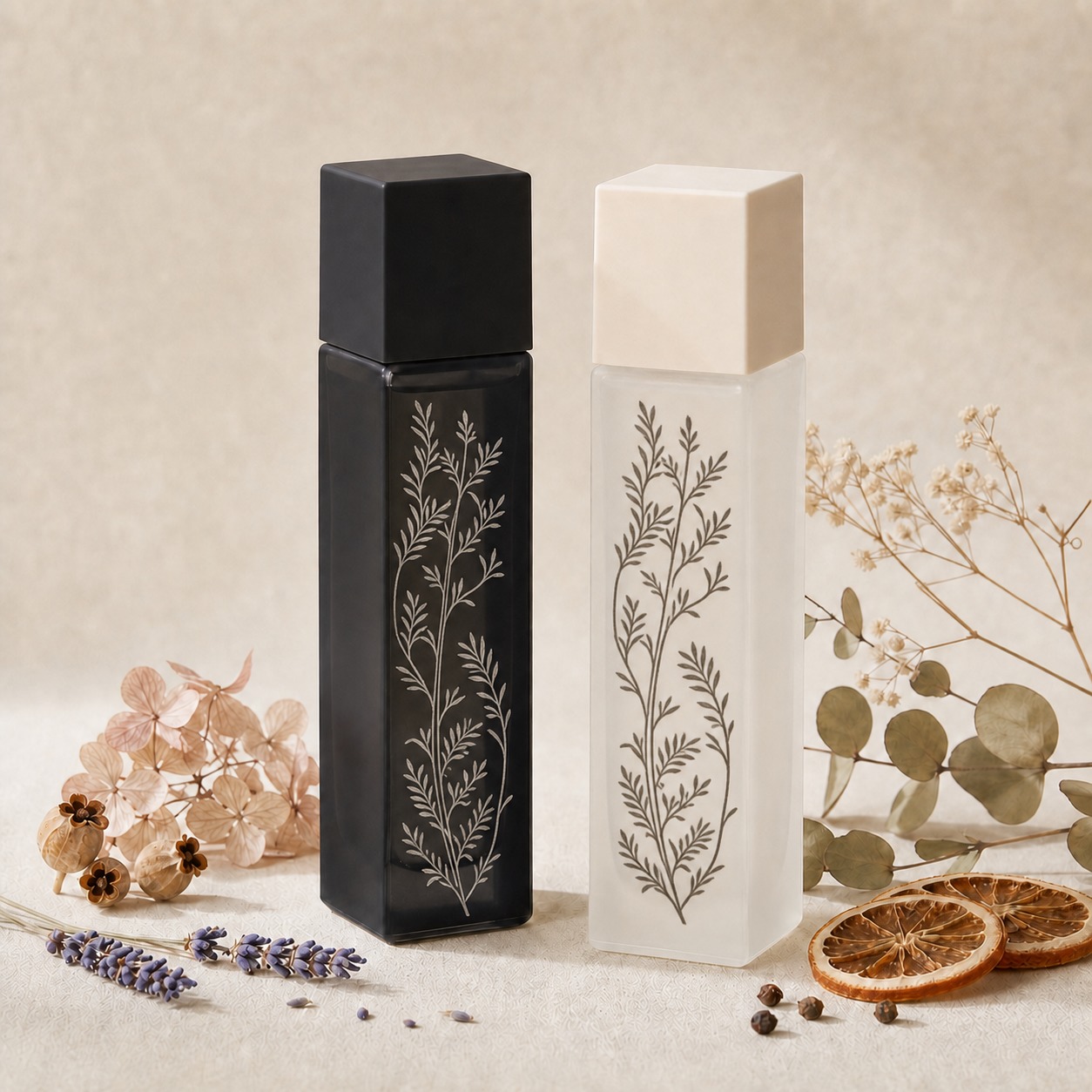 100ml Glass Perfume Bottles Frosted Gradient Rectangle Spray Wholesale Custom