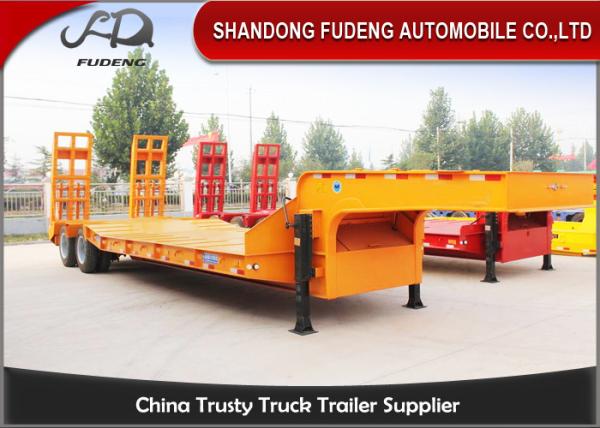 Strong 25 Ton - 35 Ton Low Bed Semi Trailer , Two Axles 8 Wheel Trailer