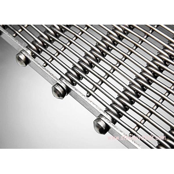 Heavy Duty Flex Wire Mesh Conveyor Belt Eye Shape Heat Resistant For Cooling