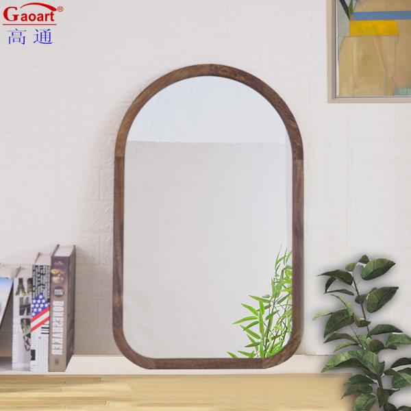 Современная арка полная длина Антикварный наклейка с деревянным зеркалом для декора ванной комнаты