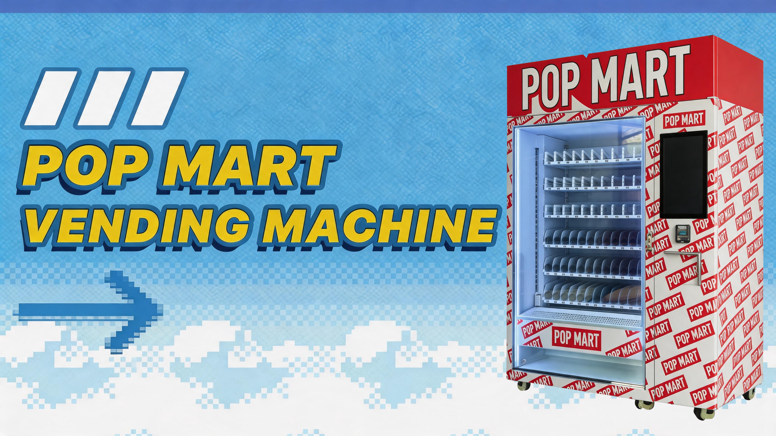 WEIMI POP MART Figure Vending Machine With Elevator System, QR & Card Payment, Touchscreen, Cloud Management