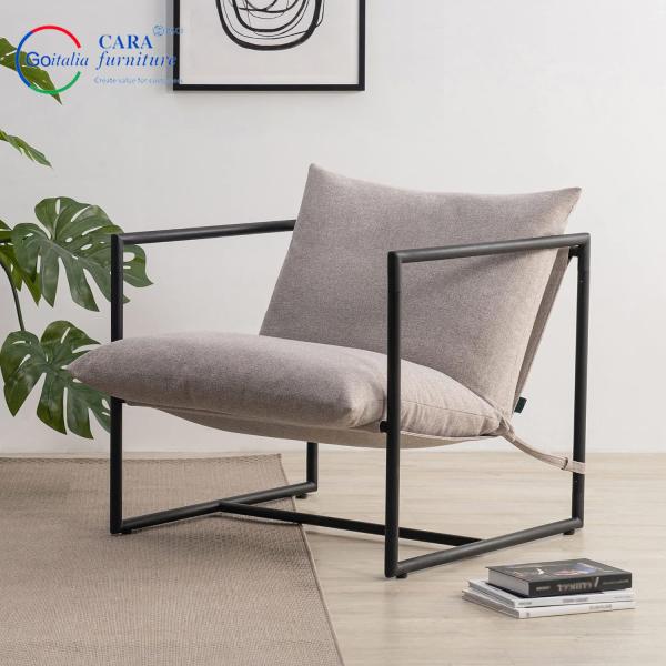Living Room Armchair Europe Metal Frame Fabric Cushion European Hotel Waiting Room Chairs