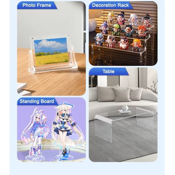 100*100*100mm Transparent Acrylic Square Five-Sided Storage Box for Desktop Organization