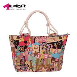 Portable Canvas Shoulder Tote Bag Large Capacity With Various Pattern