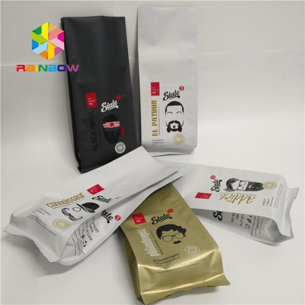 Moisture Proof Food Packaging Side Gusset Coffee Bag With Tin Tie / Degassing Valve