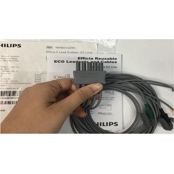 PHLIP Efficia Reusable 5 Lead ECG Cable IEC Limb For Adults