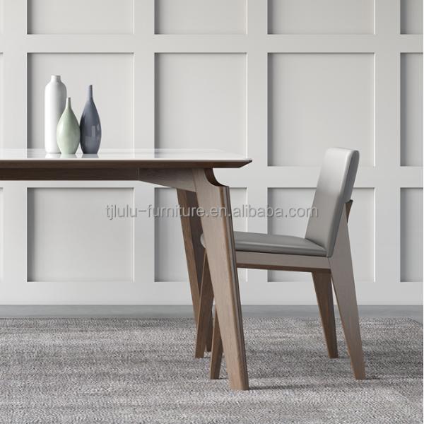 Marble Top Wood Dining Table Set for Kitchen and Dining Room in Modern Design