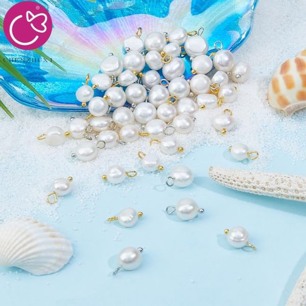 Stainless Steel Charm Pearls Pendant Pearl Charm Bracelet Necklace Earrings Jewelry Accessories
