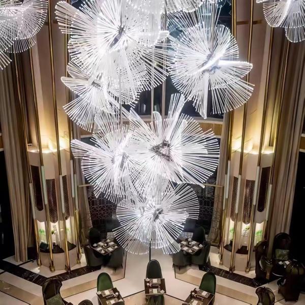 Duplex Villa Salle de banquet Hôtel Lobby Pissenlit Lampes de modélisation Département des ventes Art creux Lampes non standard