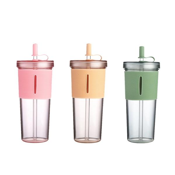 Custom Logo Plastic Tumbler 700ml Portable Leak-proof Reusable Cups For Coffee Tea Water