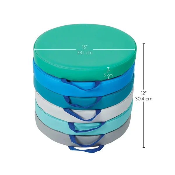 15 inches Round Flexible Seating Floor Cushions with Memory Foam Filling High Density Polyurethane Cover