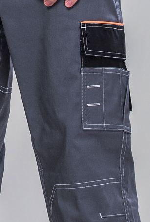 Comfortable Heavy Duty Work Suit Jacket Pants Suit Black And Gray Contrast Colors