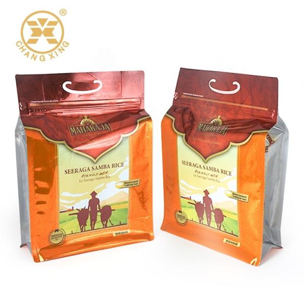 malote de empacotamento do arroz do alimento da soldadura térmica de 500g 1KG 2KG com punho