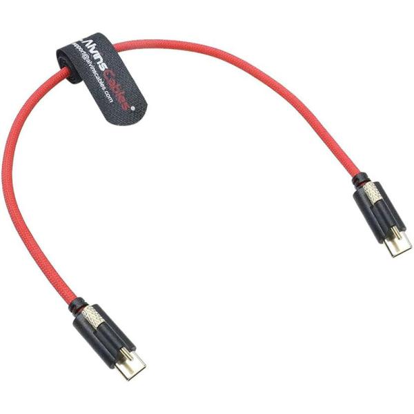 Le câble USB C de verrouillage d'Alvin pour Blackmagic Pyxis URSA 10 Gbps 12 pouces rouge