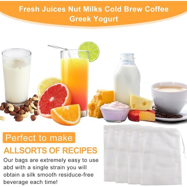 7.9 X 11.8 дюймовый ореховый молочный нейлоновый пакет пищевого качества 80 микронный сито для сыра фруктовый сок молоко тофу миндаль кофе йогурт