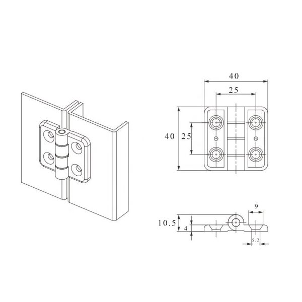 Zinc Alloy Commercial Door Cabinet Butterfly Hinge, Rotate 180 degrees Door Hinge For Furniture