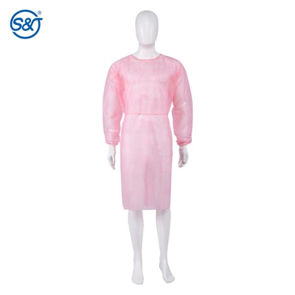S&J high quality disposable non-woven fabric pp separation gown knit cuff separation gown waterproof separation gown wholesale