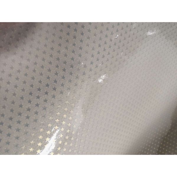 Star pattern Crystal Double Layer PU Coated Soccer Leather with Waterproof Non-Woven Backing and Customizable Pattern